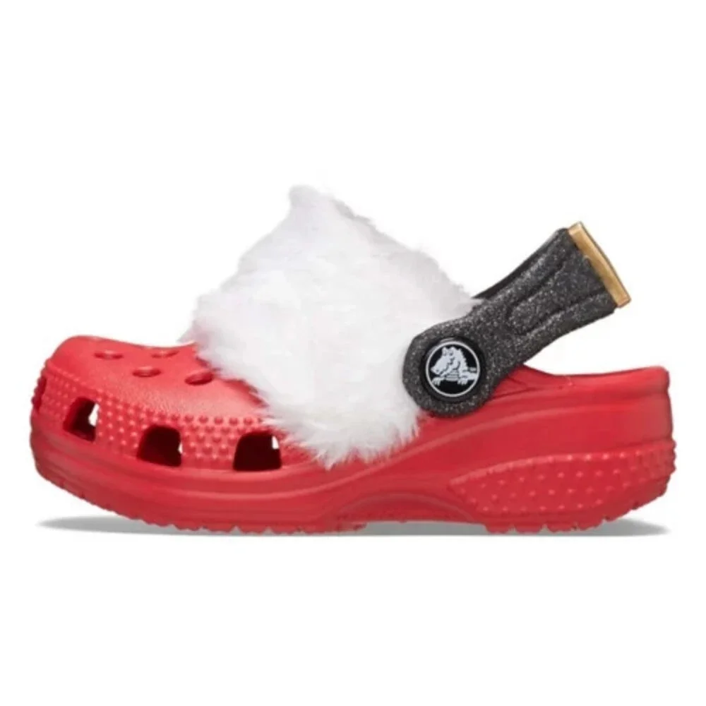 Crocs Littles Santa 210761-6WE Clog Toddler 2-3 Red Slip On Casual Shoes ACAD135